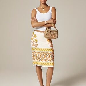 J.Crew Knee-length skirt in sunset rose block print Size 8, NWT